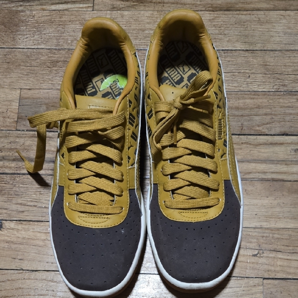 Puma Men's Brown and Yellow Sneakers